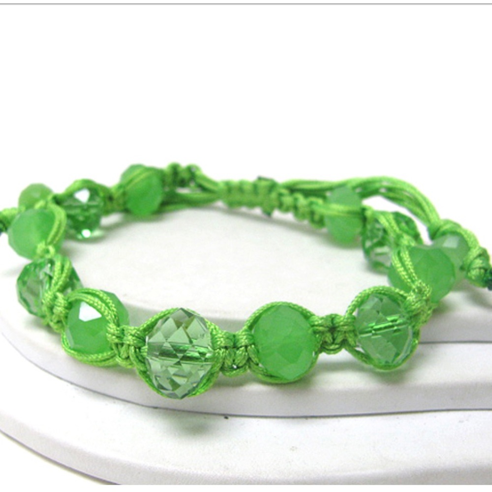 Summer acrylic beads and fabric cord friendship bracelet